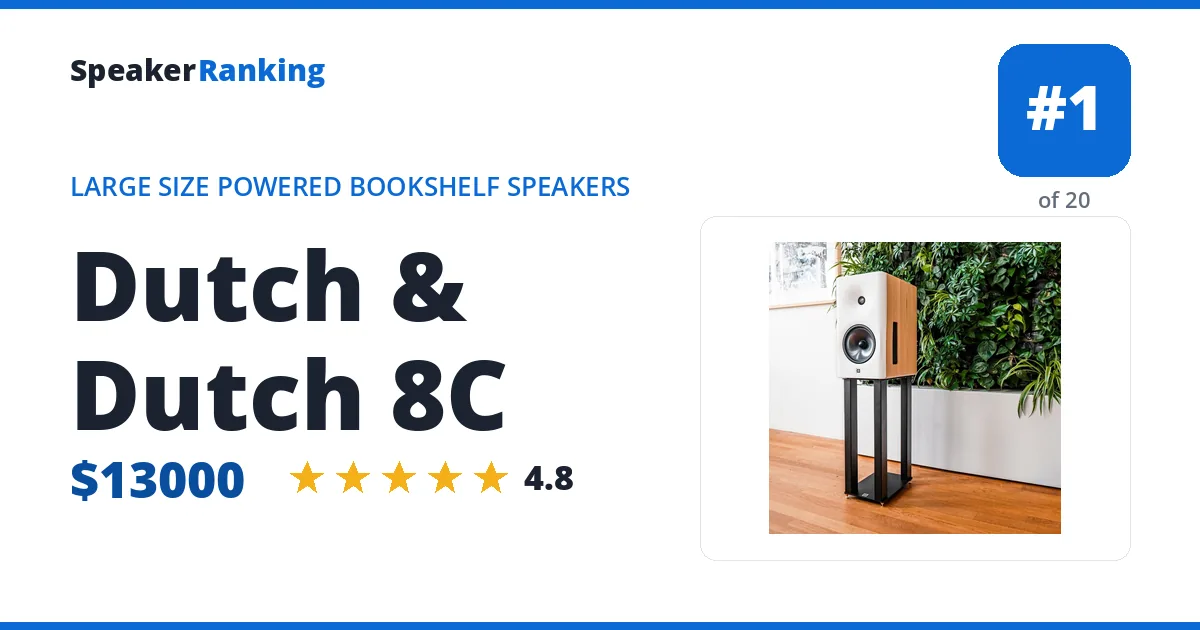 Dutch & Dutch 8C - ranked #1 of 20 Large Size Powered Bookshelf Speakers · Editor's rating 4.8/5