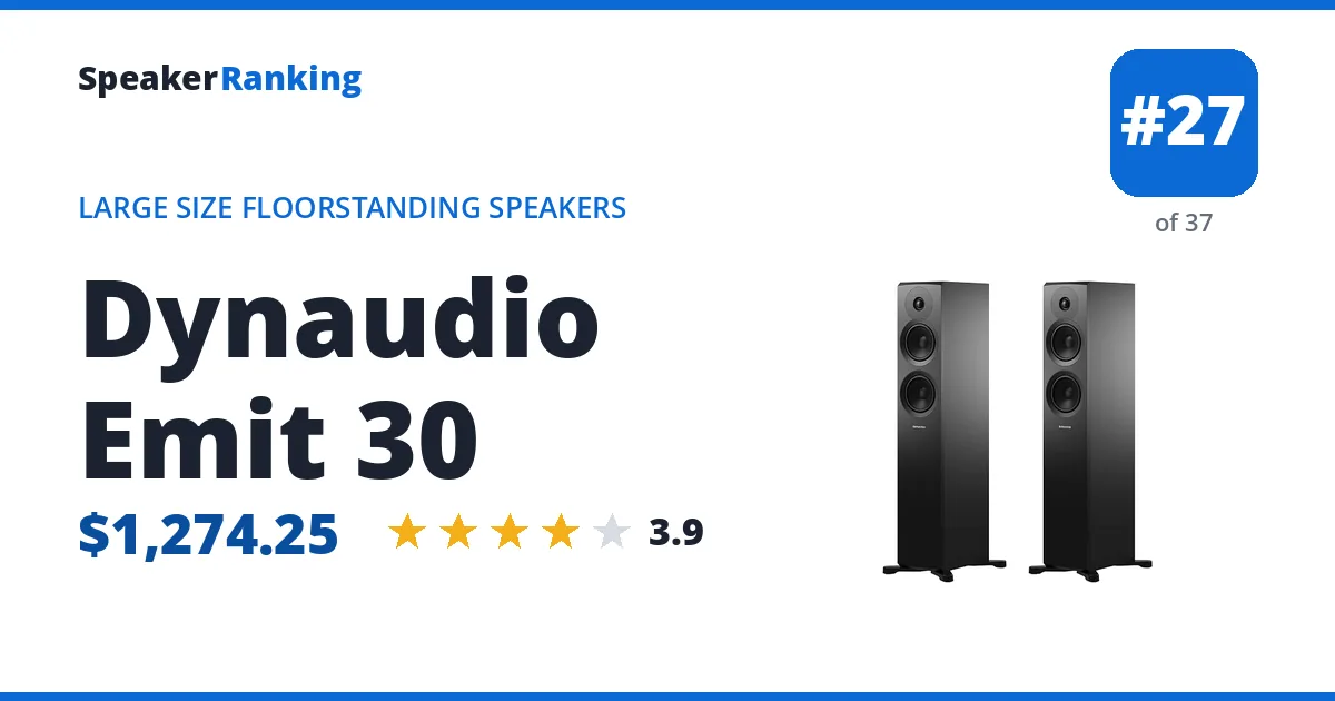 Dynaudio Emit 30 - ranked #27 of 37 Large Size Floorstanding Speakers · Editor's rating 3.9/5
