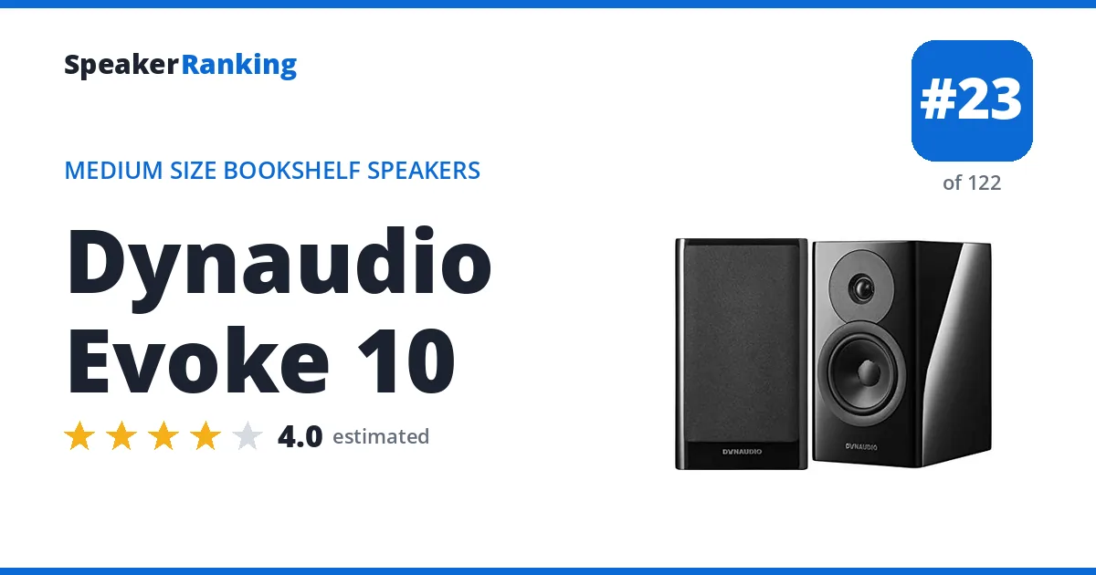 Dynaudio Evoke 10 - ranked #23 of 122 Medium Size Bookshelf Speakers · Editor's rating 4/5