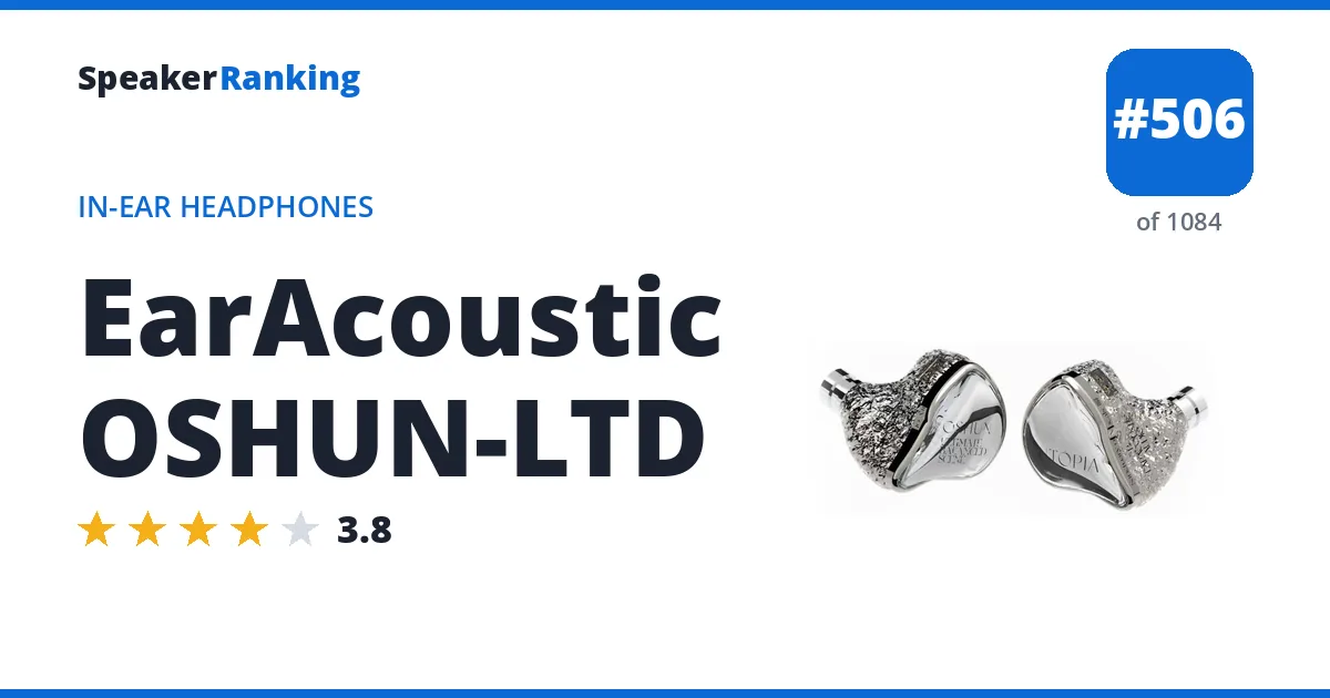 EarAcoustic OSHUN-LTD - ranked #504 of 1061 In-Ear Headphones · Editor's rating 3.8/5