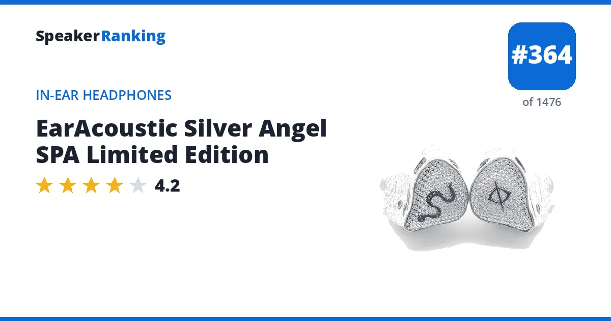 EarAcoustic Silver Angel SPA Limited Edition - ranked #364 of 1476 In-Ear Headphones · Editor's rating 4.2/5