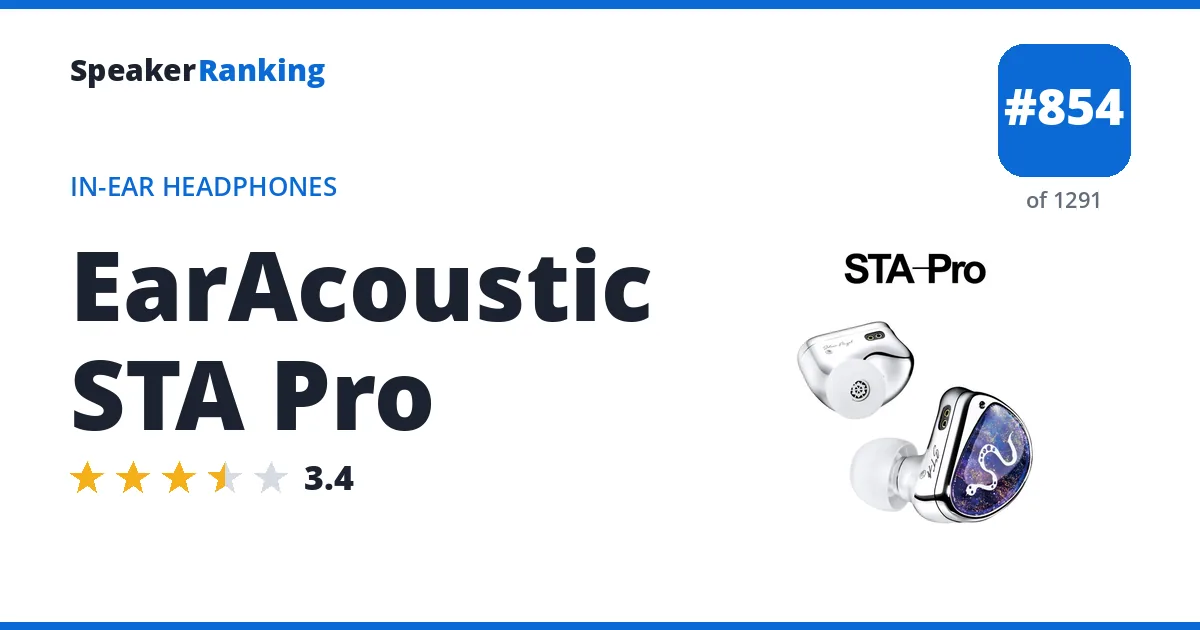 EarAcoustic STA Pro - ranked #854 of 1291 In-Ear Headphones · Editor's rating 3.4/5