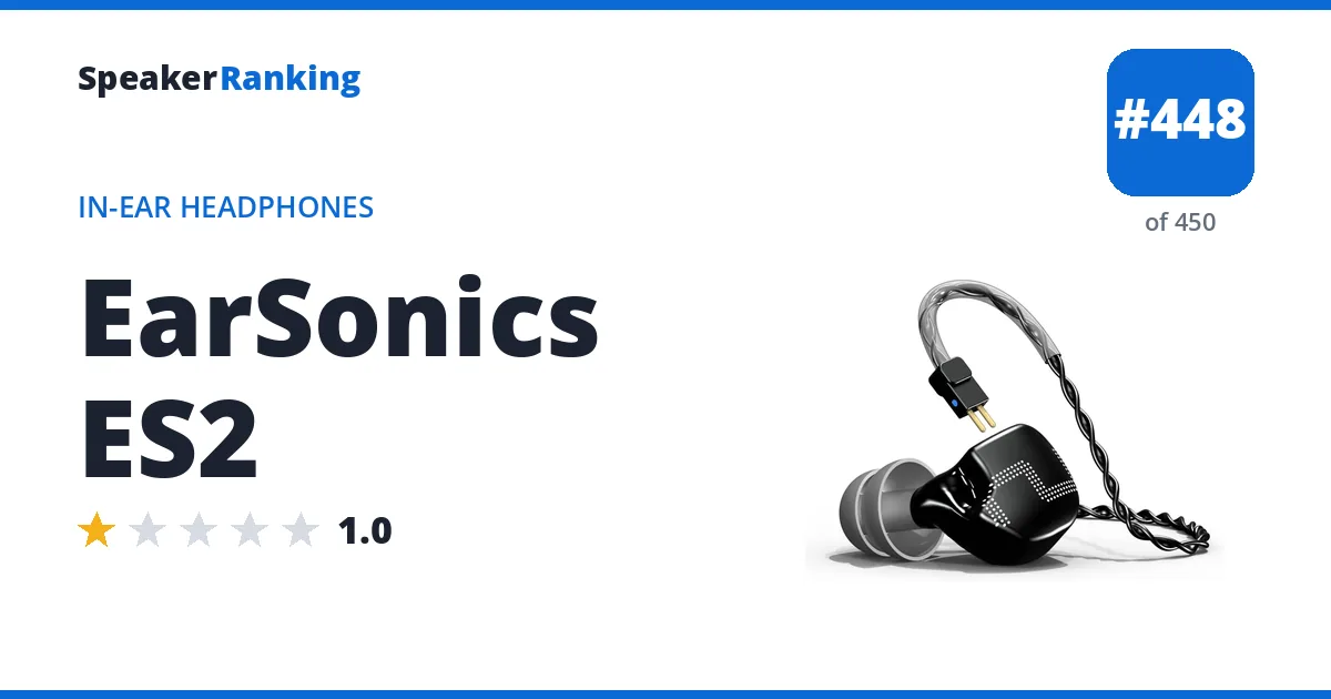 EarSonics ES2 ranking card