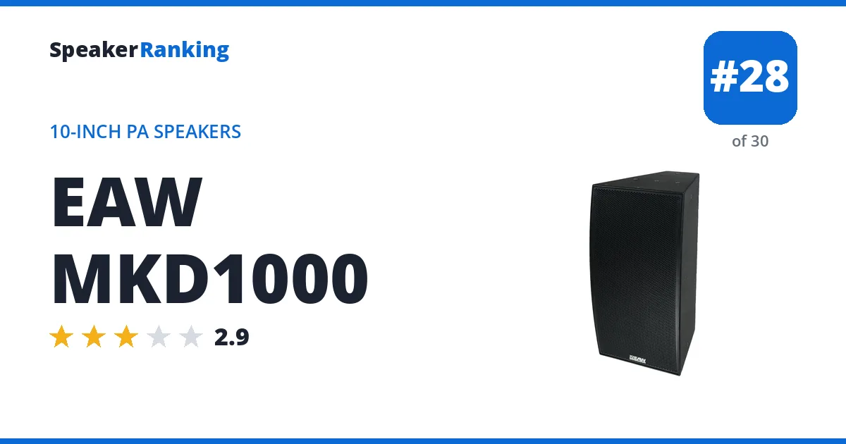 EAW MKD1000 - ranked #28 of 30 10-Inch PA Speakers · Editor's rating 2.9/5