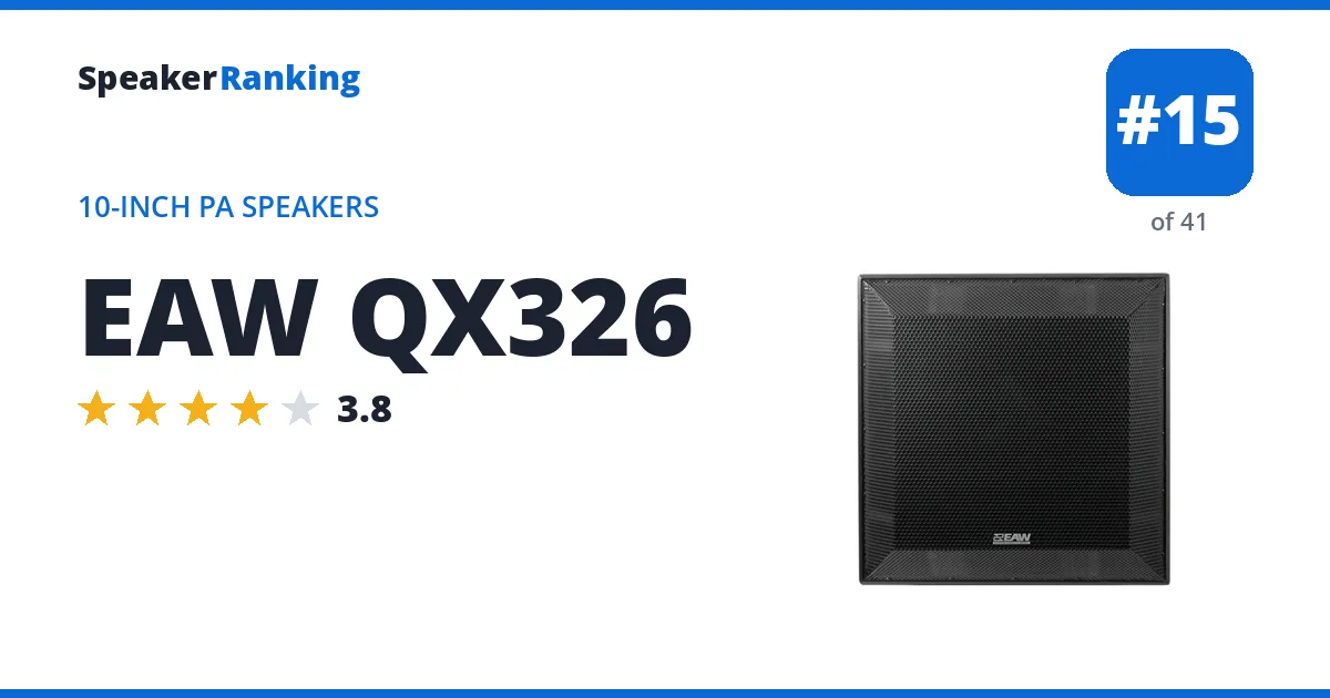 EAW QX326 - ranked #15 of 41 10-Inch PA Speakers · Editor's rating 3.8/5