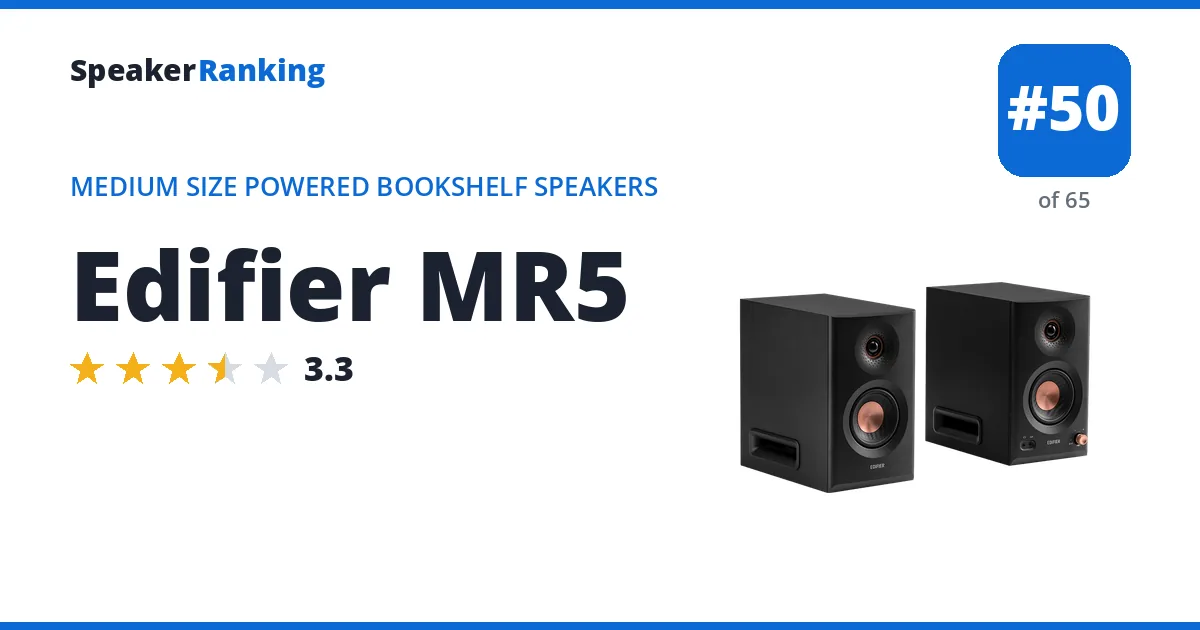 Edifier MR5 - ranked #50 of 65 Medium Size Powered Bookshelf Speakers · Editor's rating 3.3/5