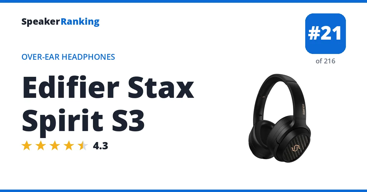 Edifier Stax Spirit S3 - ranked #21 of 202 Over-Ear Headphones · Editor's rating 4.3/5