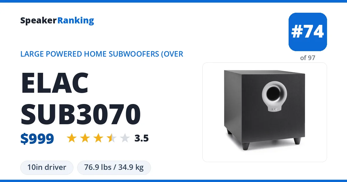 ELAC SUB3070 ranking card