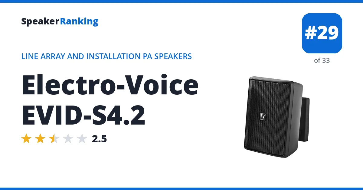 Electro-Voice EVID-S4.2 - ranked #29 of 33 Line Array and Installation PA Speakers · Editor's rating 2.5/5