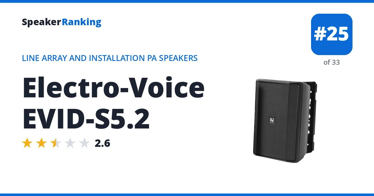 Electro-Voice EVID-S5.2 - ranked #25 of 33 Line Array and Installation PA Speakers · Editor's rating 2.6/5