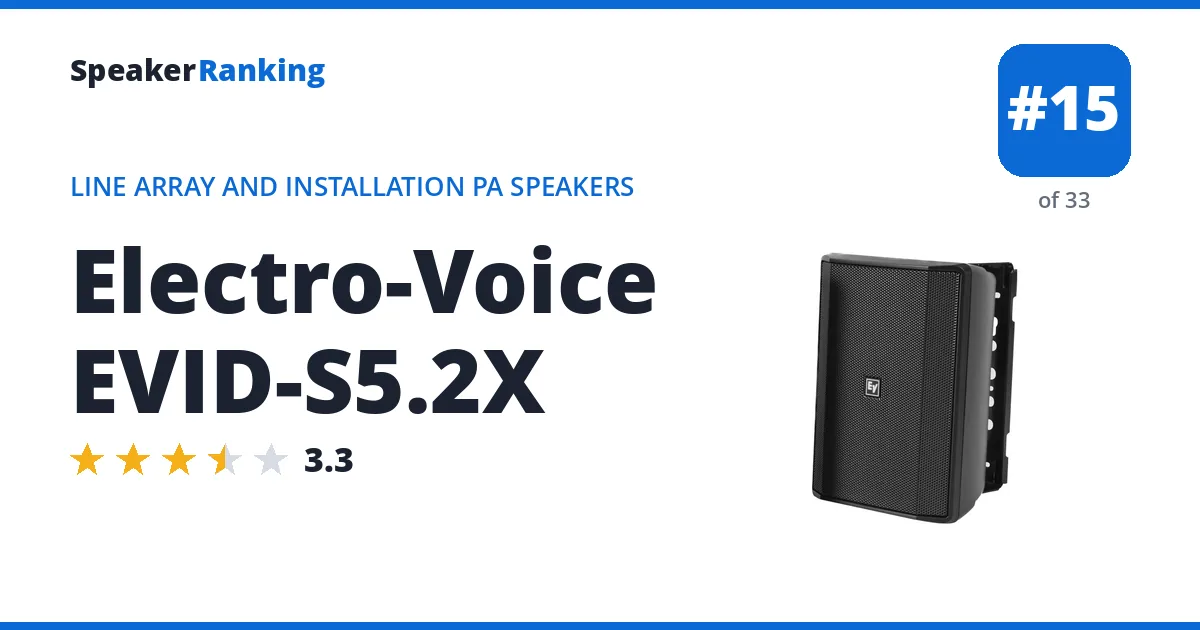 Electro-Voice EVID-S5.2X - ranked #15 of 33 Line Array and Installation PA Speakers · Editor's rating 3.3/5