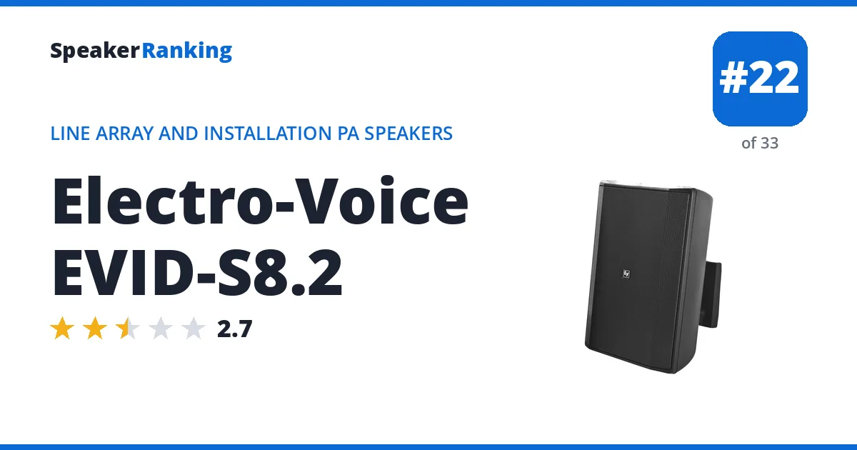 Electro-Voice EVID-S8.2 - ranked #22 of 33 Line Array and Installation PA Speakers · Editor's rating 2.7/5
