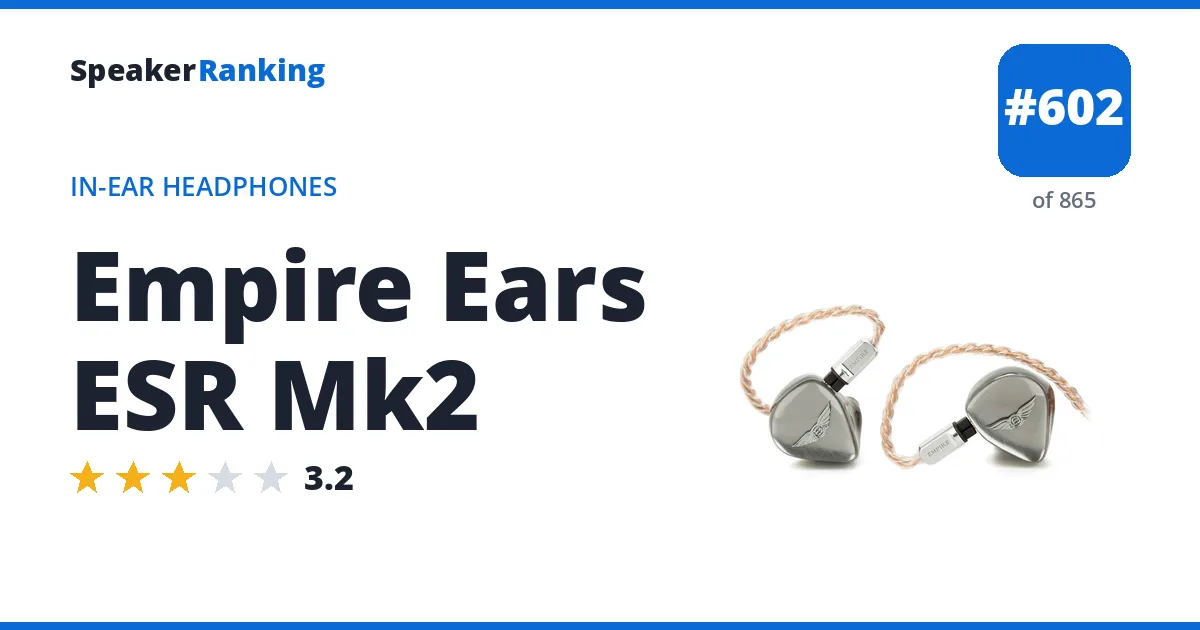 Empire Ears ESR Mk2 - ranked #602 of 865 In-Ear Headphones · Editor's rating 3.2/5