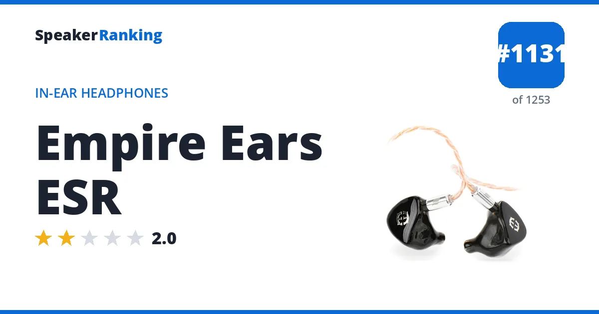 Empire Ears ESR - ranked #1131 of 1253 In-Ear Headphones · Editor's rating 2/5