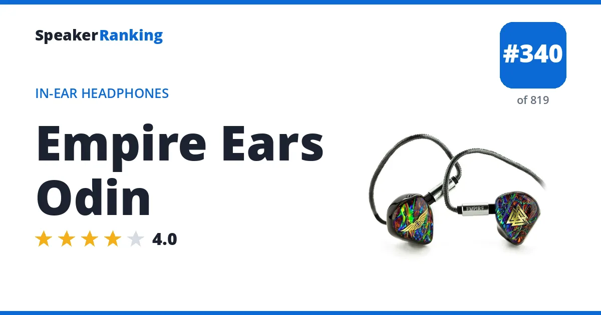 Empire Ears Odin - ranked #340 of 749 In-Ear Headphones · Editor's rating 4/5