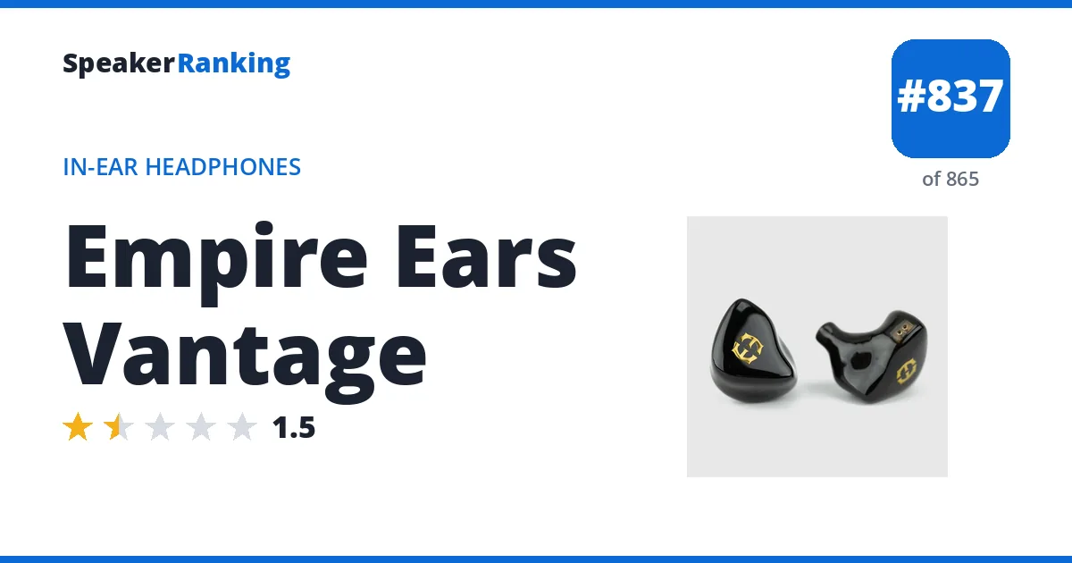 Empire Ears Vantage - ranked #837 of 865 In-Ear Headphones · Editor's rating 1.5/5