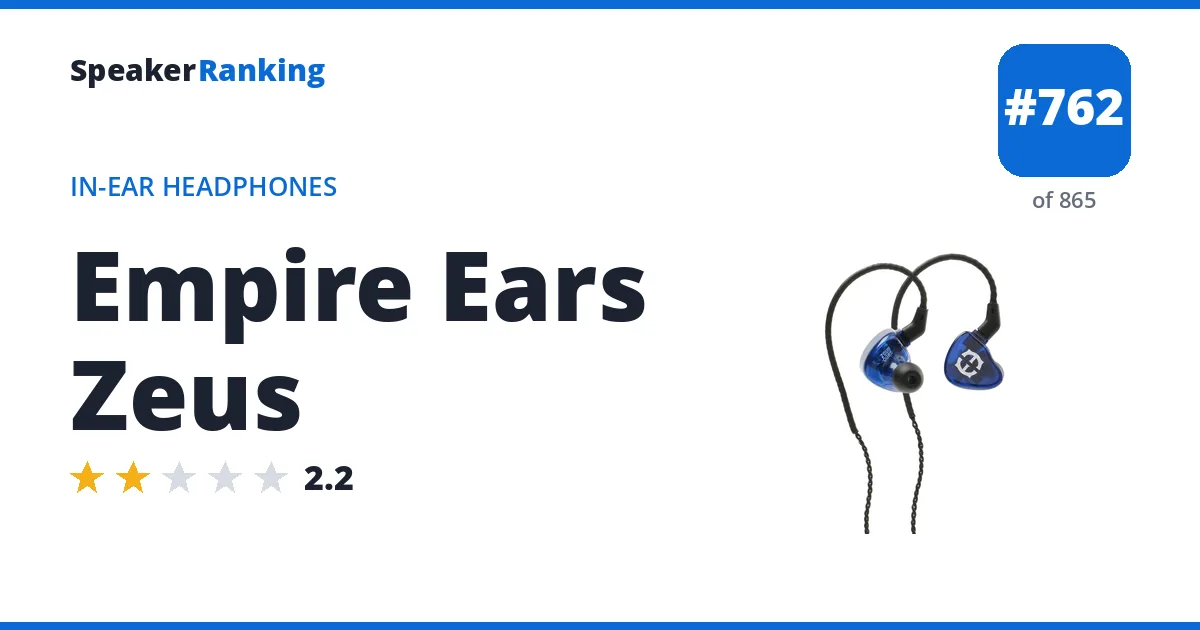Empire Ears Zeus - ranked #762 of 865 In-Ear Headphones · Editor's rating 2.2/5