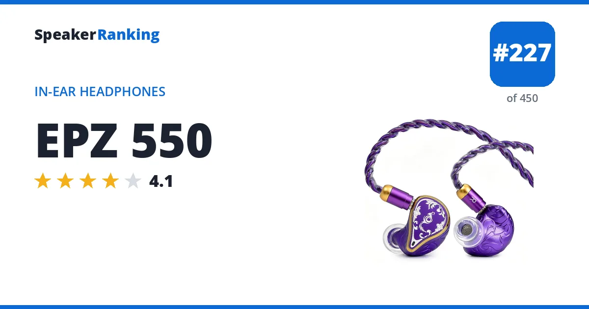 EPZ 550 - ranked #227 of 450 In-Ear Headphones · Editor's rating 4.1/5