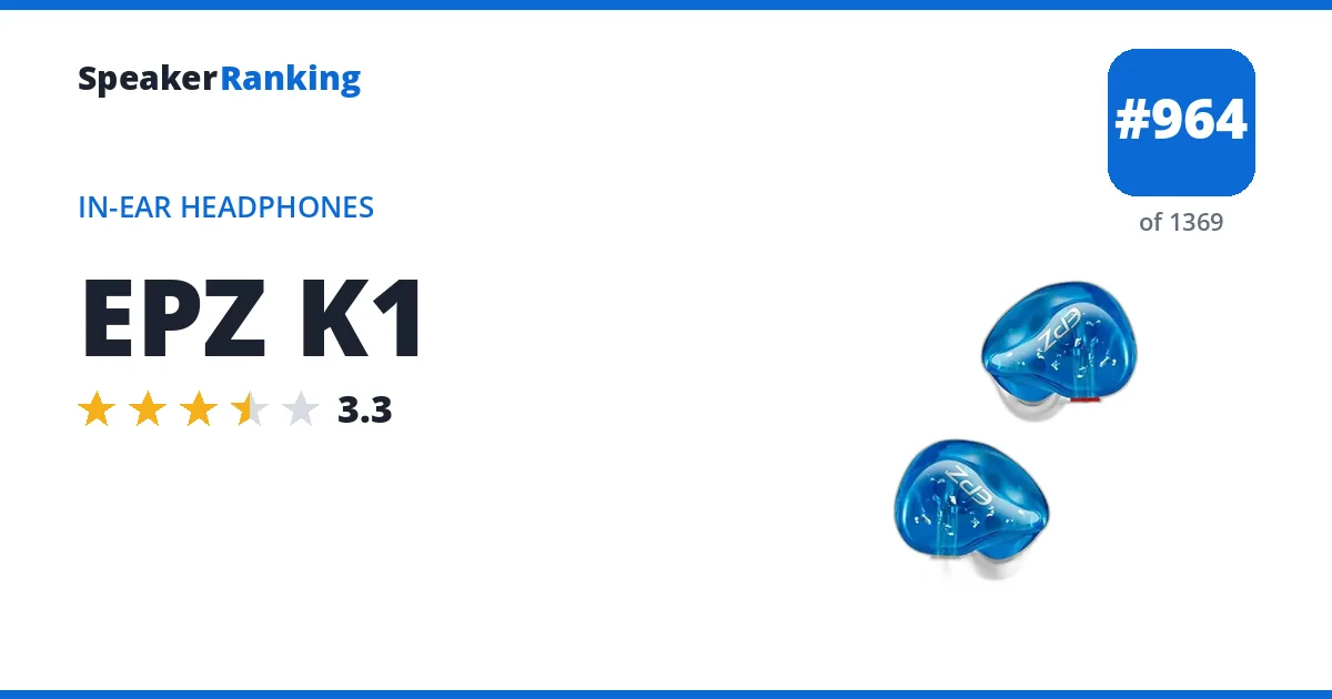EPZ K1 - ranked #964 of 1369 In-Ear Headphones · Editor's rating 3.3/5
