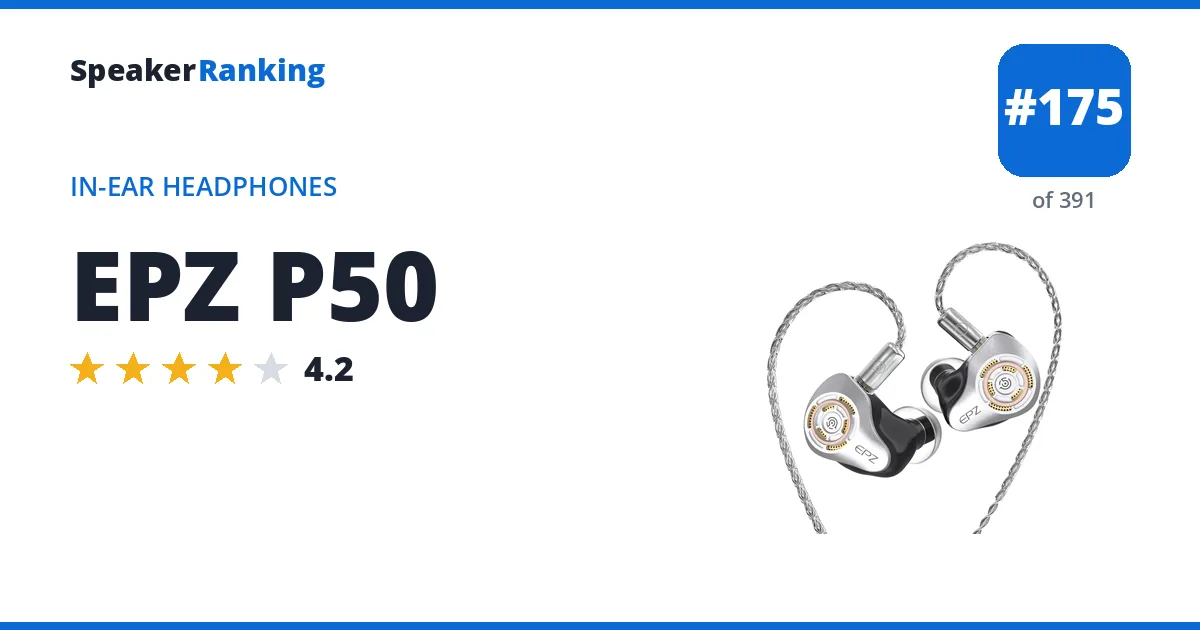 EPZ P50 - ranked #175 of 361 In-Ear Headphones · Editor's rating 4.2/5