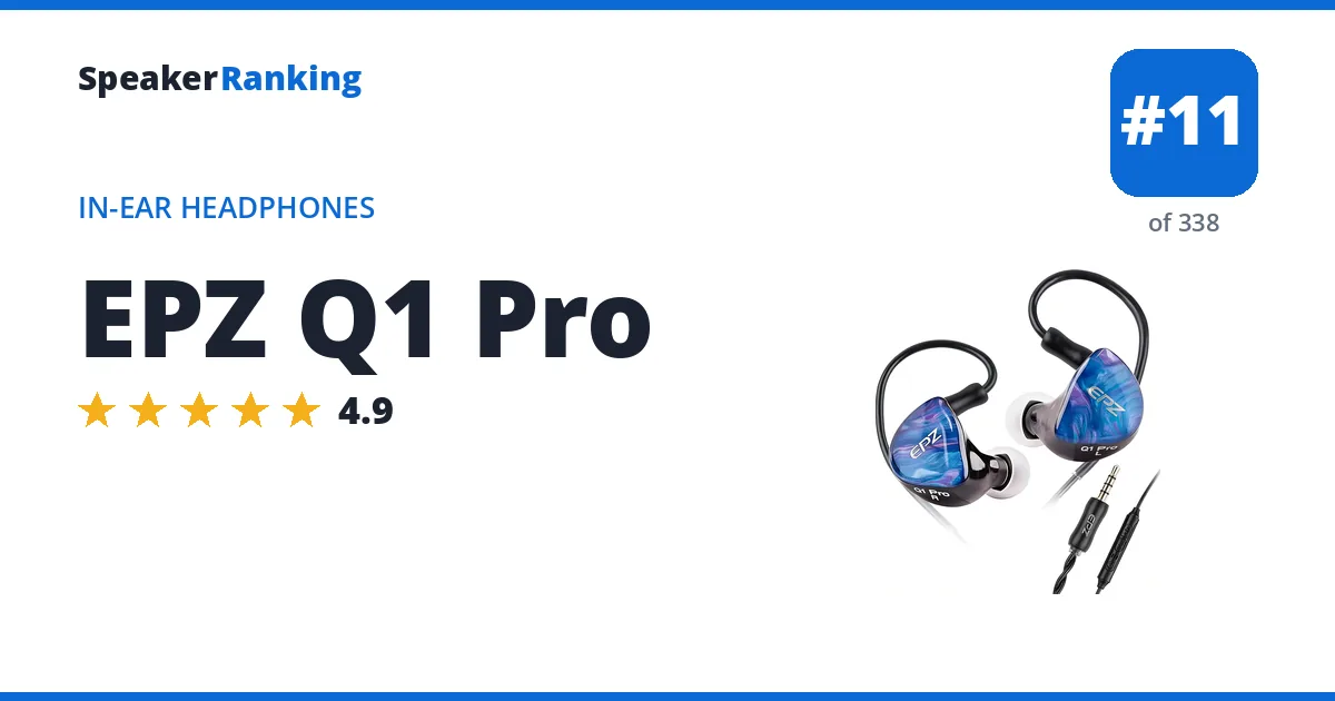 EPZ Q1 Pro - ranked #11 of 297 In-Ear Headphones · Editor's rating 4.9/5