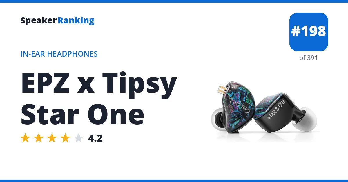 EPZ x Tipsy Star One - ranked #198 of 361 In-Ear Headphones · Editor's rating 4.2/5