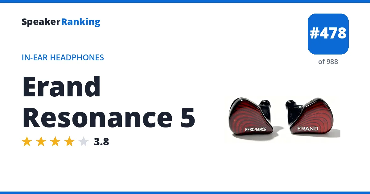 Erand Resonance 5 - ranked #461 of 971 In-Ear Headphones · Editor's rating 3.8/5