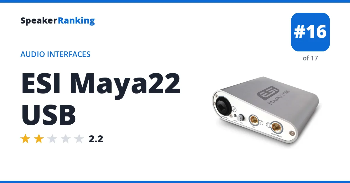 ESI Maya22 USB ranking card