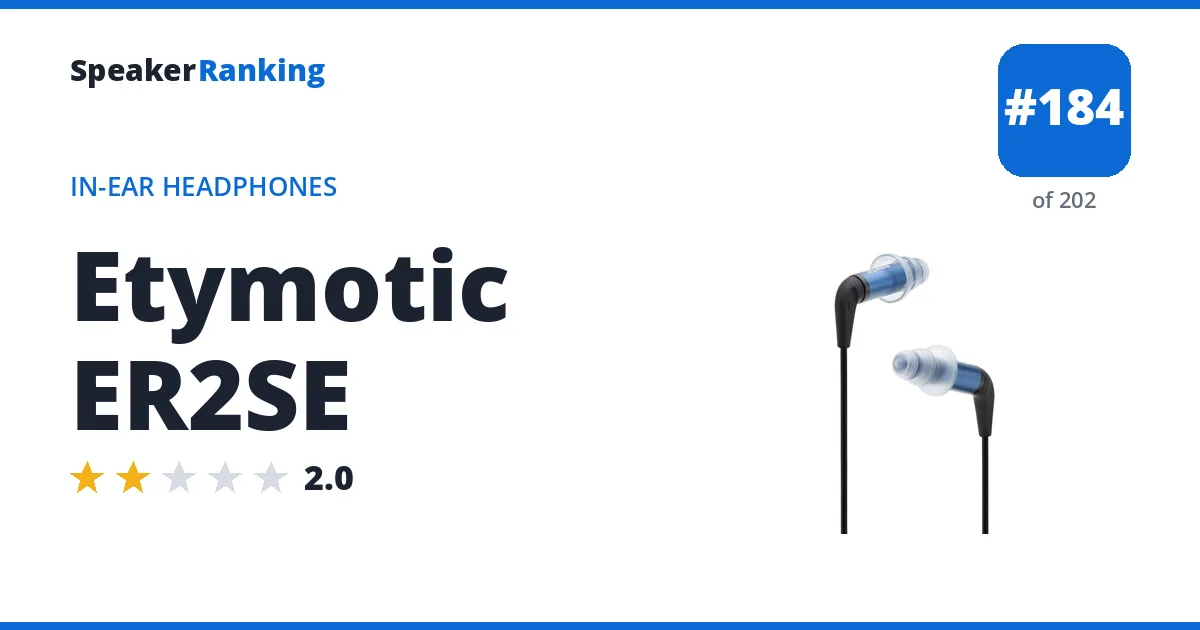 Etymotic ER2SE - ranked #130 of 148 In-Ear Headphones · Editor's rating 2/5