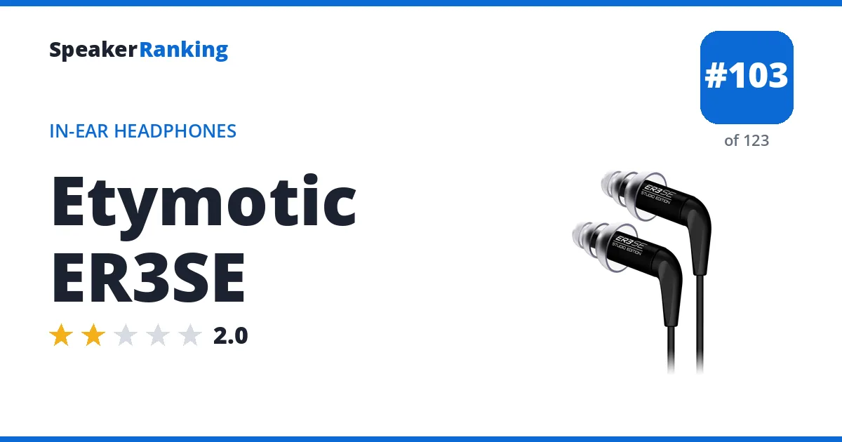 Etymotic ER3SE - ranked #98 of 115 In-Ear Headphones · Editor's rating 2/5