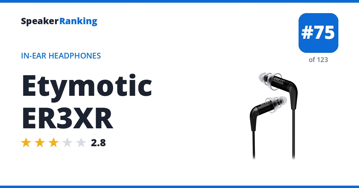 Etymotic ER3XR - ranked #74 of 115 In-Ear Headphones · Editor's rating 2.8/5