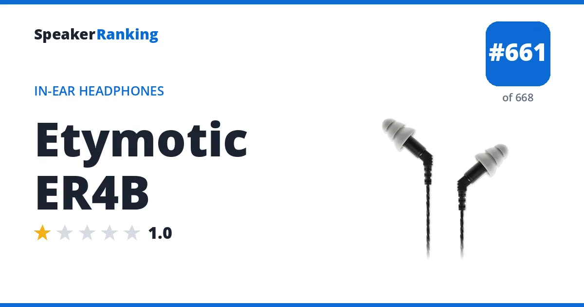 Etymotic ER4B - ranked #661 of 668 In-Ear Headphones · Editor's rating 1/5