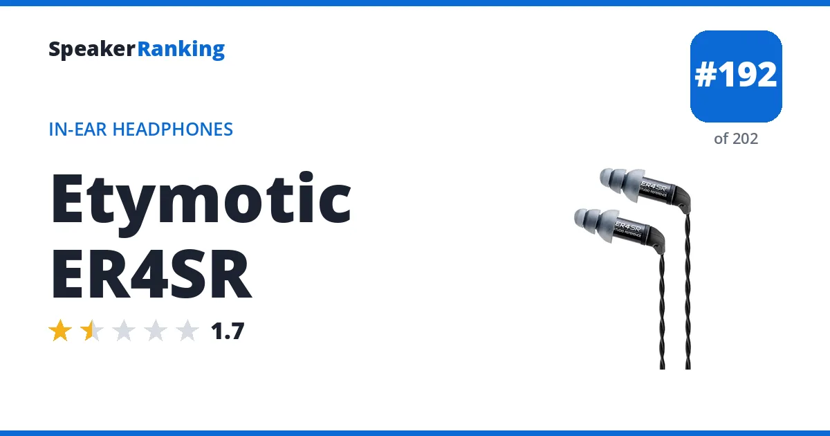 Etymotic ER4SR - ranked #138 of 148 In-Ear Headphones · Editor's rating 1.7/5