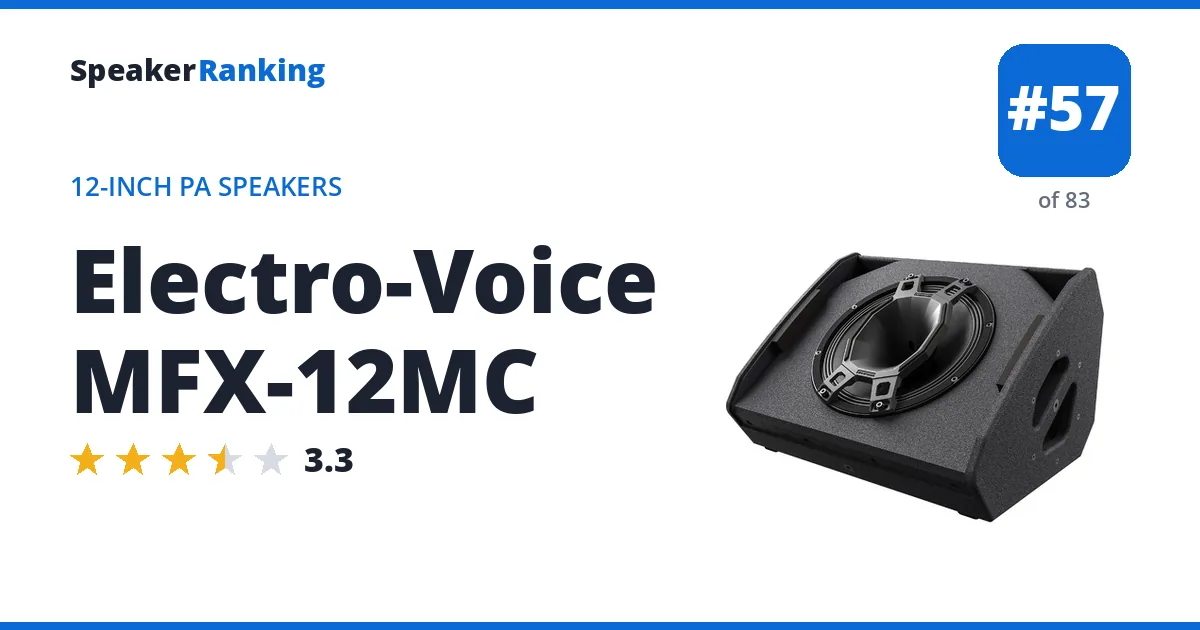 Electro-Voice MFX-12MC · Editor's rating 3.3/5, ranked #57 of 83 12-Inch PA Speakers