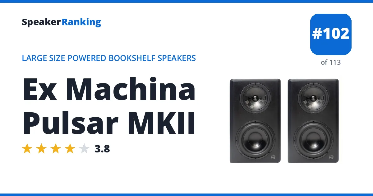 Ex Machina Pulsar MKII - ranked #102 of 113 Large Size Powered Bookshelf Speakers · Editor's rating 3.8/5