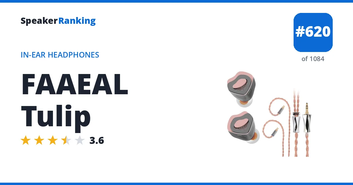 FAAEAL Tulip - ranked #620 of 1084 In-Ear Headphones · Editor's rating 3.6/5