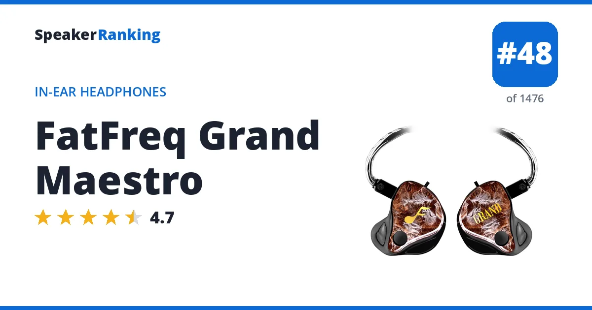 FatFreq Grand Maestro - ranked #46 of 1448 In-Ear Headphones · Editor's rating 4.7/5