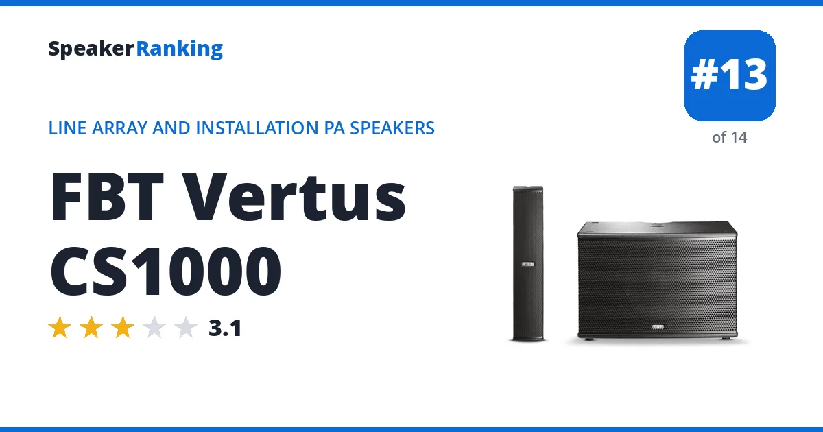 FBT Vertus CS1000 - ranked #13 of 14 Line Array and Installation PA Speakers · Editor's rating 3.1/5