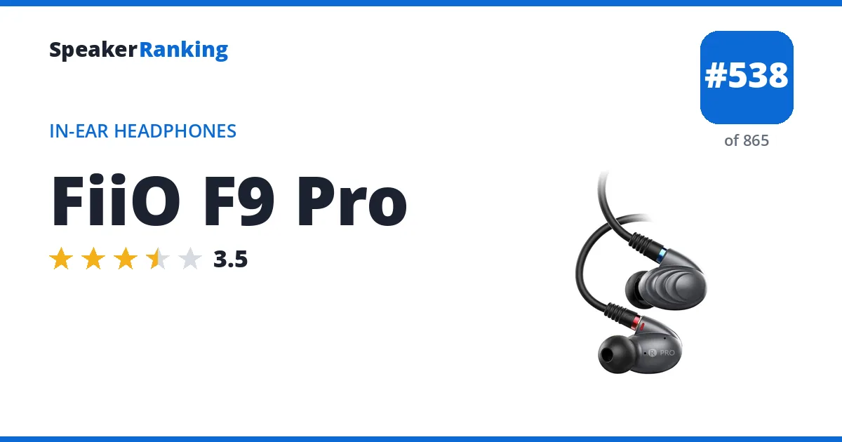 FiiO F9 Pro - ranked #538 of 865 In-Ear Headphones · Editor's rating 3.5/5