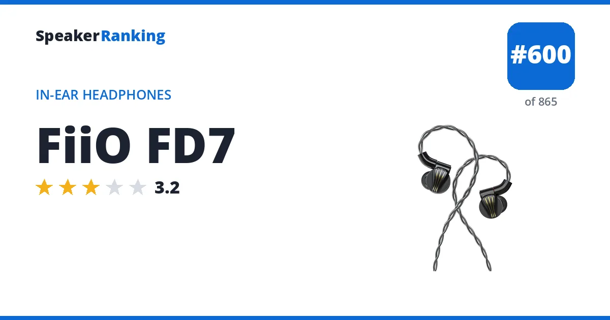 FiiO FD7 - ranked #600 of 865 In-Ear Headphones · Editor's rating 3.2/5