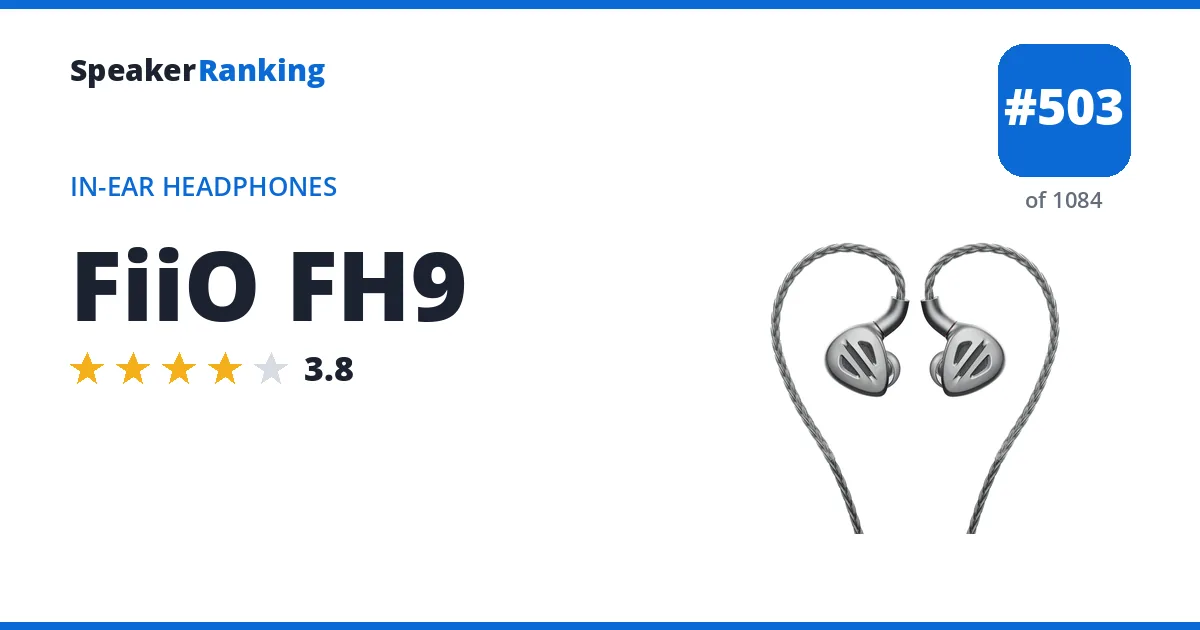 FiiO FH9 - ranked #501 of 1061 In-Ear Headphones · Editor's rating 3.8/5