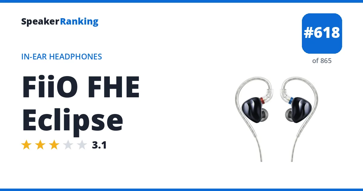 FiiO FHE Eclipse - ranked #618 of 865 In-Ear Headphones · Editor's rating 3.1/5
