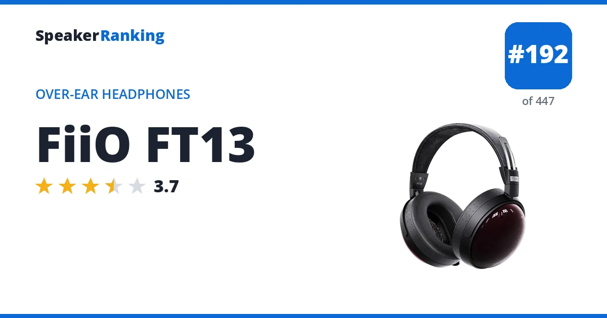 FiiO FT13 - ranked #192 of 447 Over-Ear Headphones · Editor's rating 3.7/5