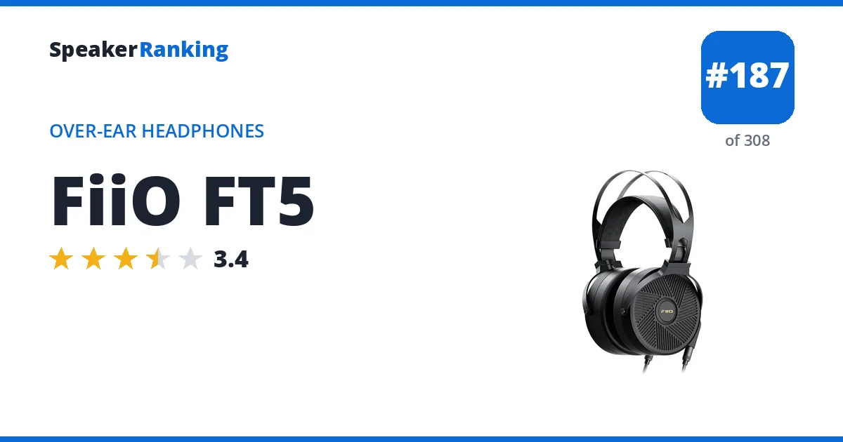 FiiO FT5 - ranked #187 of 308 Over-Ear Headphones · Editor's rating 3.4/5