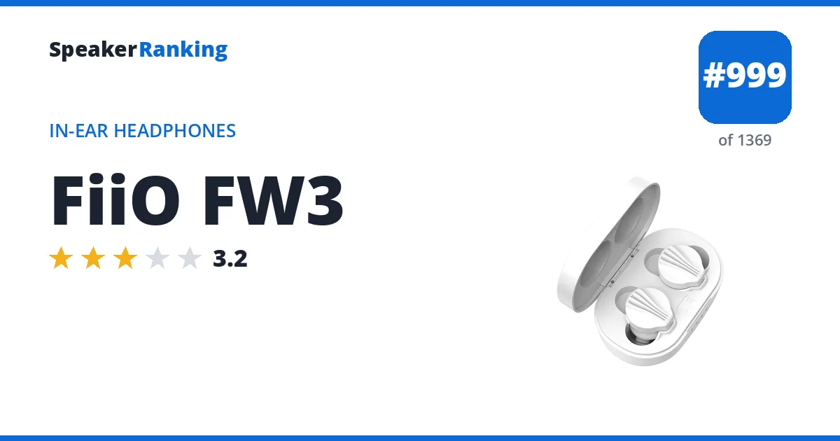 FiiO FW3 - ranked #999 of 1369 In-Ear Headphones · Editor's rating 3.2/5