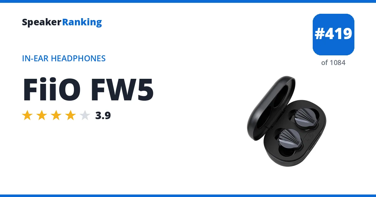FiiO FW5 - ranked #419 of 1061 In-Ear Headphones · Editor's rating 3.9/5