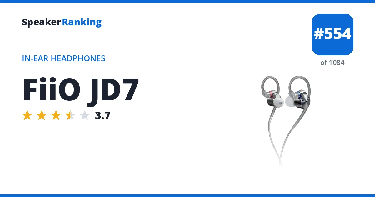 FiiO JD7 - ranked #549 of 1061 In-Ear Headphones · Editor's rating 3.7/5
