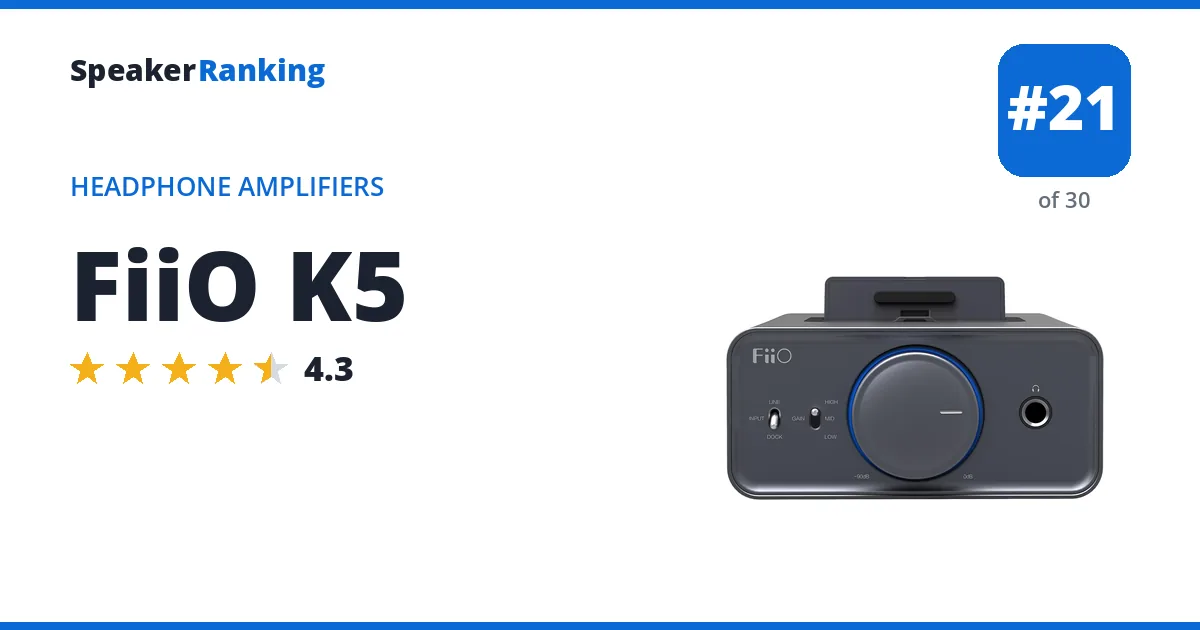 FiiO K5 - ranked #21 of 30 Headphone Amplifiers · Editor's rating 4.3/5