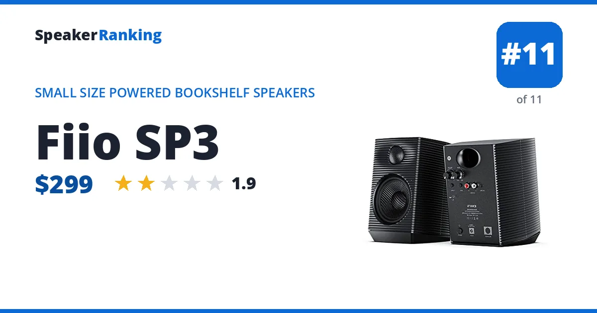 Fiio SP3 - ranked #11 of 11 Small Size Powered Bookshelf Speakers · Editor's rating 1.9/5