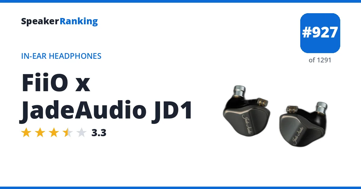 FiiO x JadeAudio JD1 - ranked #927 of 1291 In-Ear Headphones · Editor's rating 3.3/5